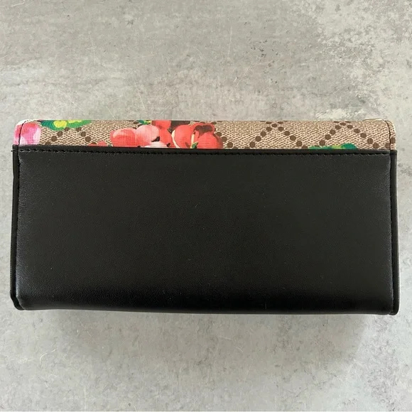 Floral Blooms & Black Vegan Leather Supreme Long Wallet Wristlet by AR New York - Picture 6 of 7
